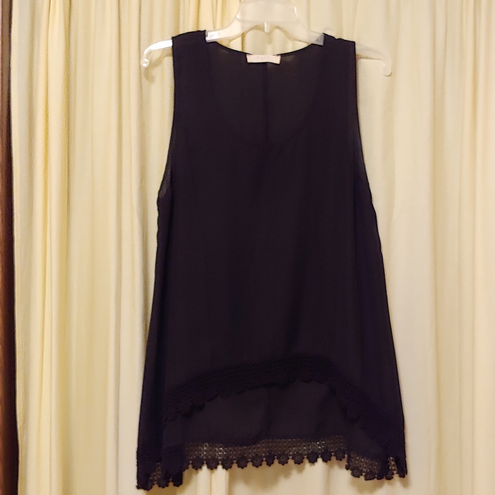 Black chiffon tank top